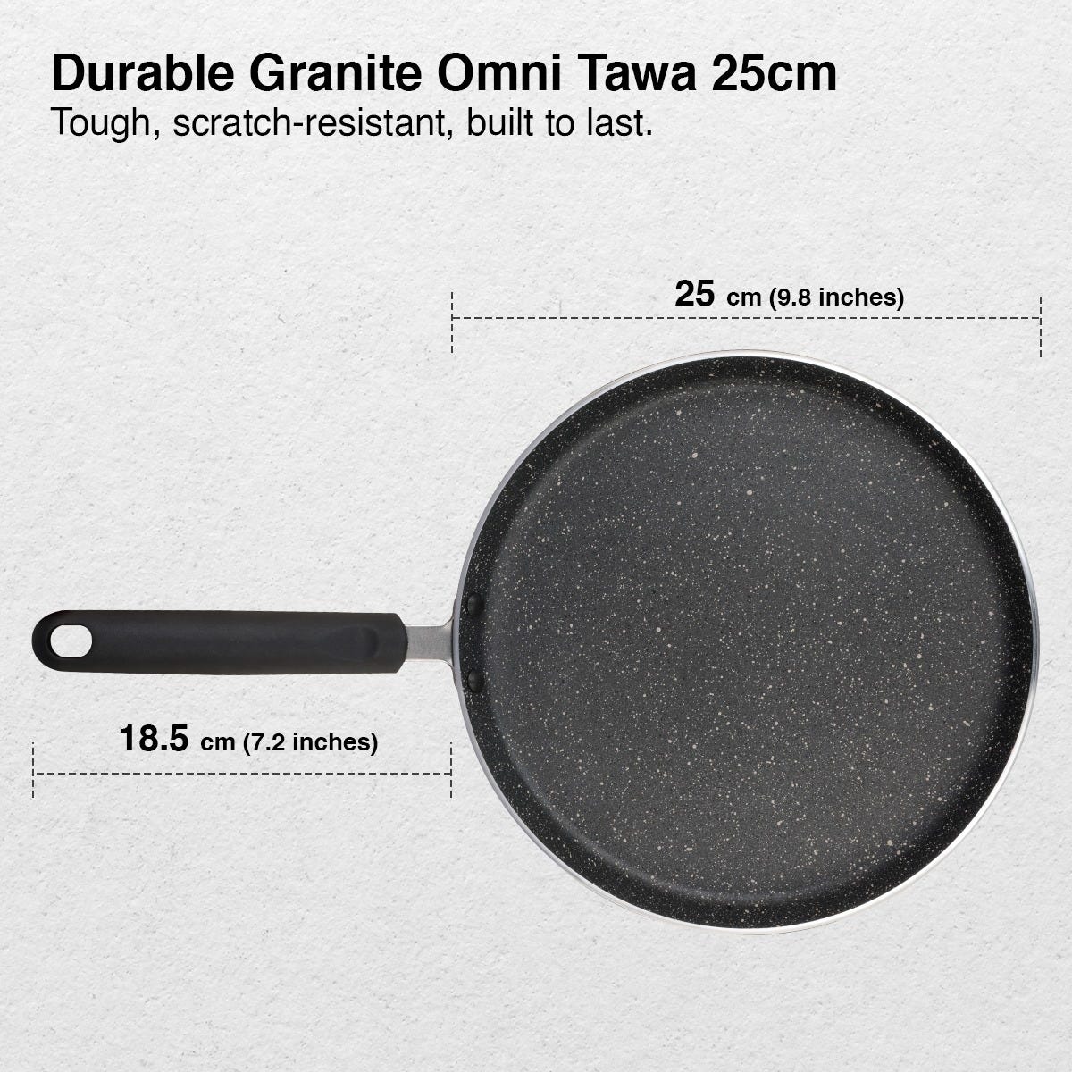 Prestige Nakshatra Alpha Stainless Steel Gas and Induction Compatible Pressure Cooker, 3.5 L (Silver), Prestige Omega Deluxe Granite Non-stick Round Base Omni Tawa, 25 cm (Black)