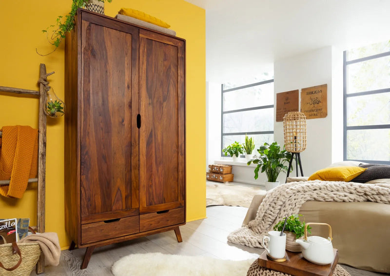 Bangalore Solid Sheesham Wood 2-Door Wardrobe