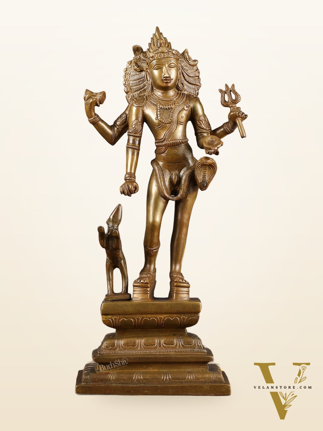Bhikshasthana Shiva Kaal Bhairava Brass Statue | Height: 14.5 inch