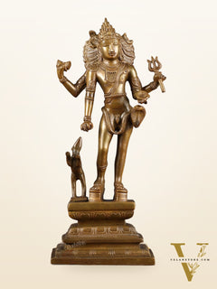 Bhikshasthana Shiva Kaal Bhairava Brass Statue | Height: 14.5 inch