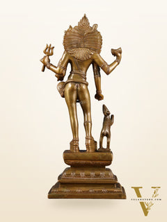 Bhikshasthana Shiva Kaal Bhairava Brass Statue | Height: 14.5 inch