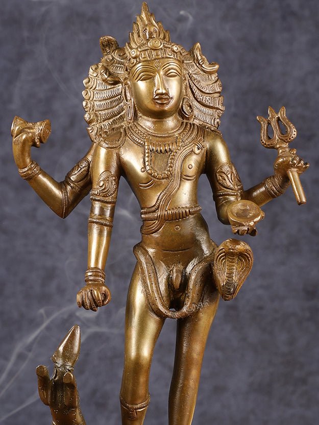 Bhikshasthana Shiva Kaal Bhairava Brass Statue | Height: 14.5 inch