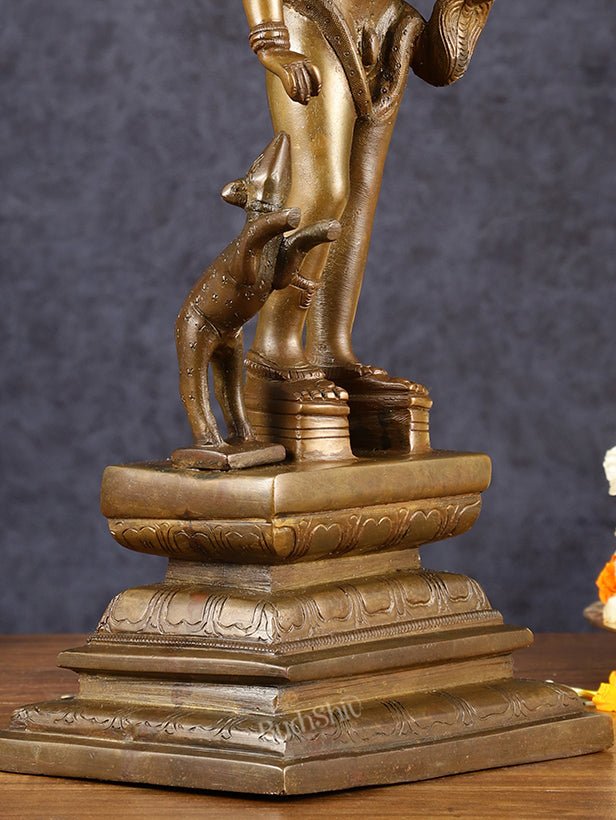 Bhikshasthana Shiva Kaal Bhairava Brass Statue | Height: 14.5 inch