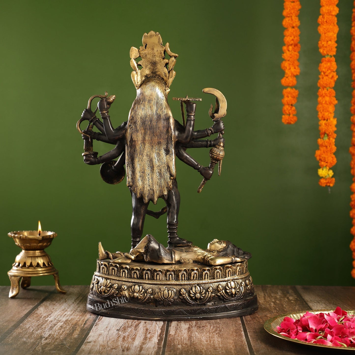 Brass Kali Mata Murti | Ashtbhuja | Height 20 inch