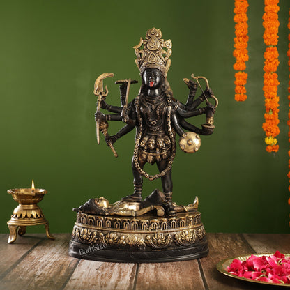 Brass Kali Mata Murti | Ashtbhuja | Height 20 inch