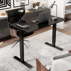 Celesta black electric adjustable table with black legs
