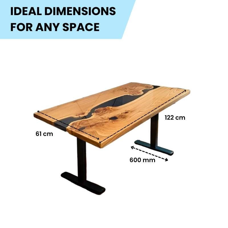 Omniprime translucent black standing table with black legs