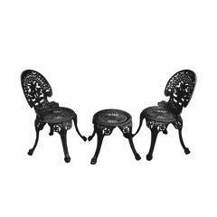 Zinc Cast Aluminium Garden Patio Seating 2 Chair and 1 Table Set