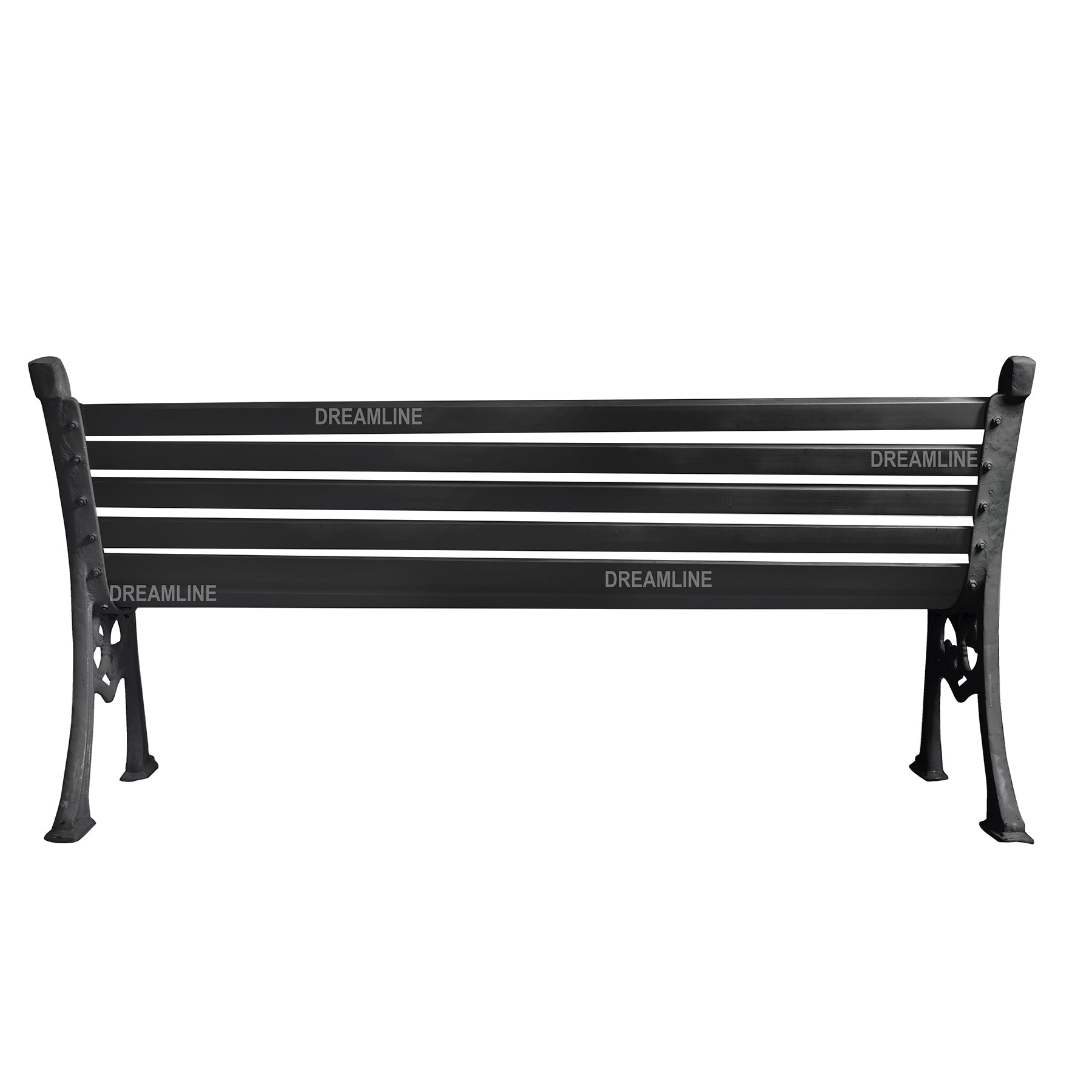 Lisa Cast Iron 3 Seater Garden Bench for Outdoor Park - (Black)