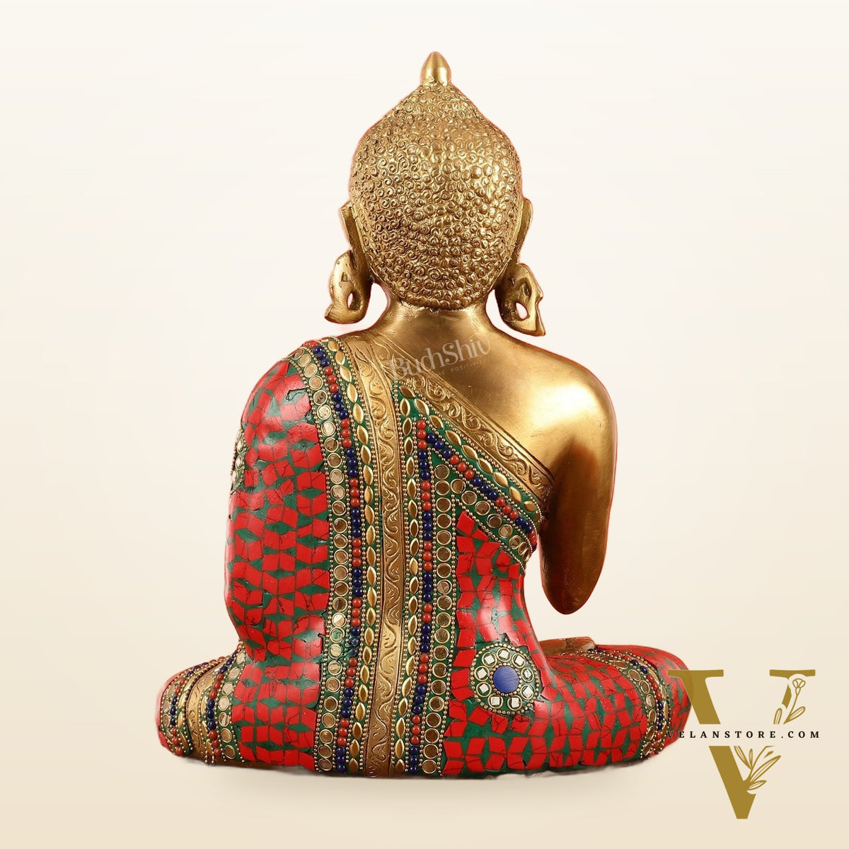 Blessing Buddha Brass Idol 12 inches
