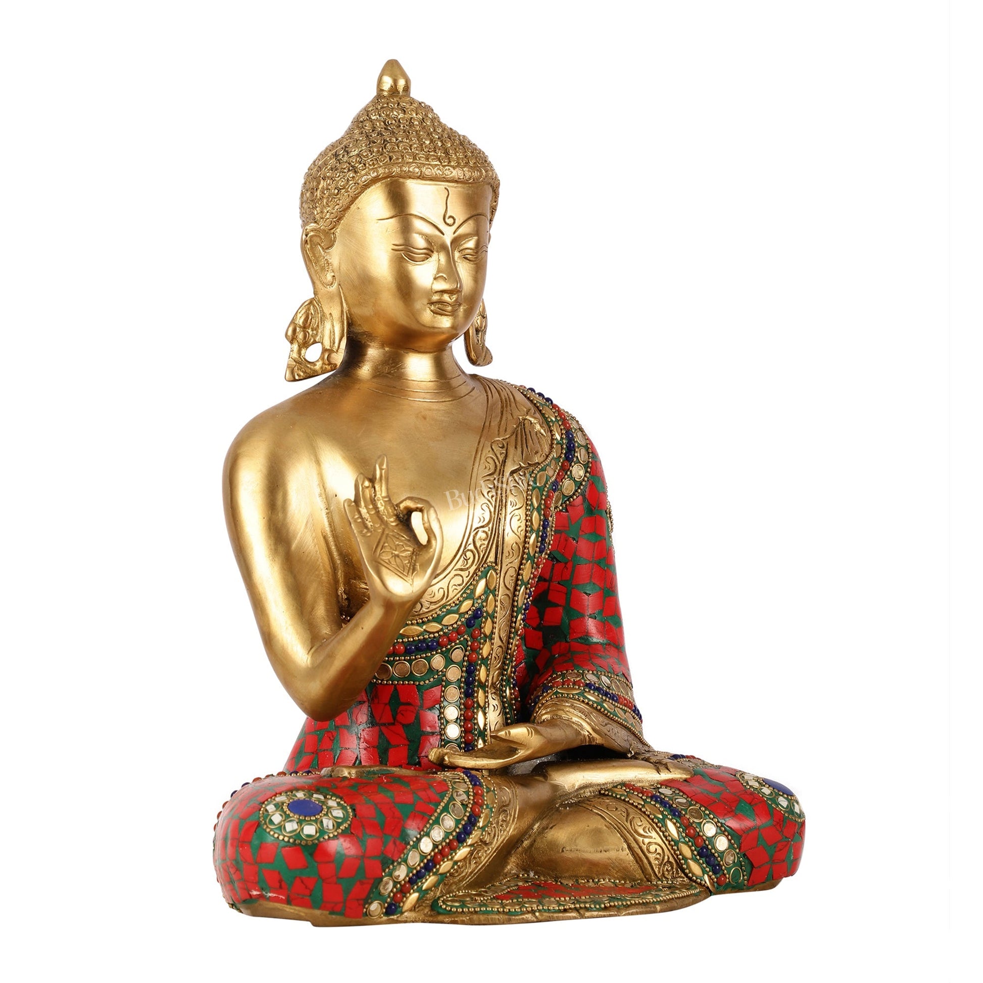 Blessing Buddha Brass Idol 12 inches