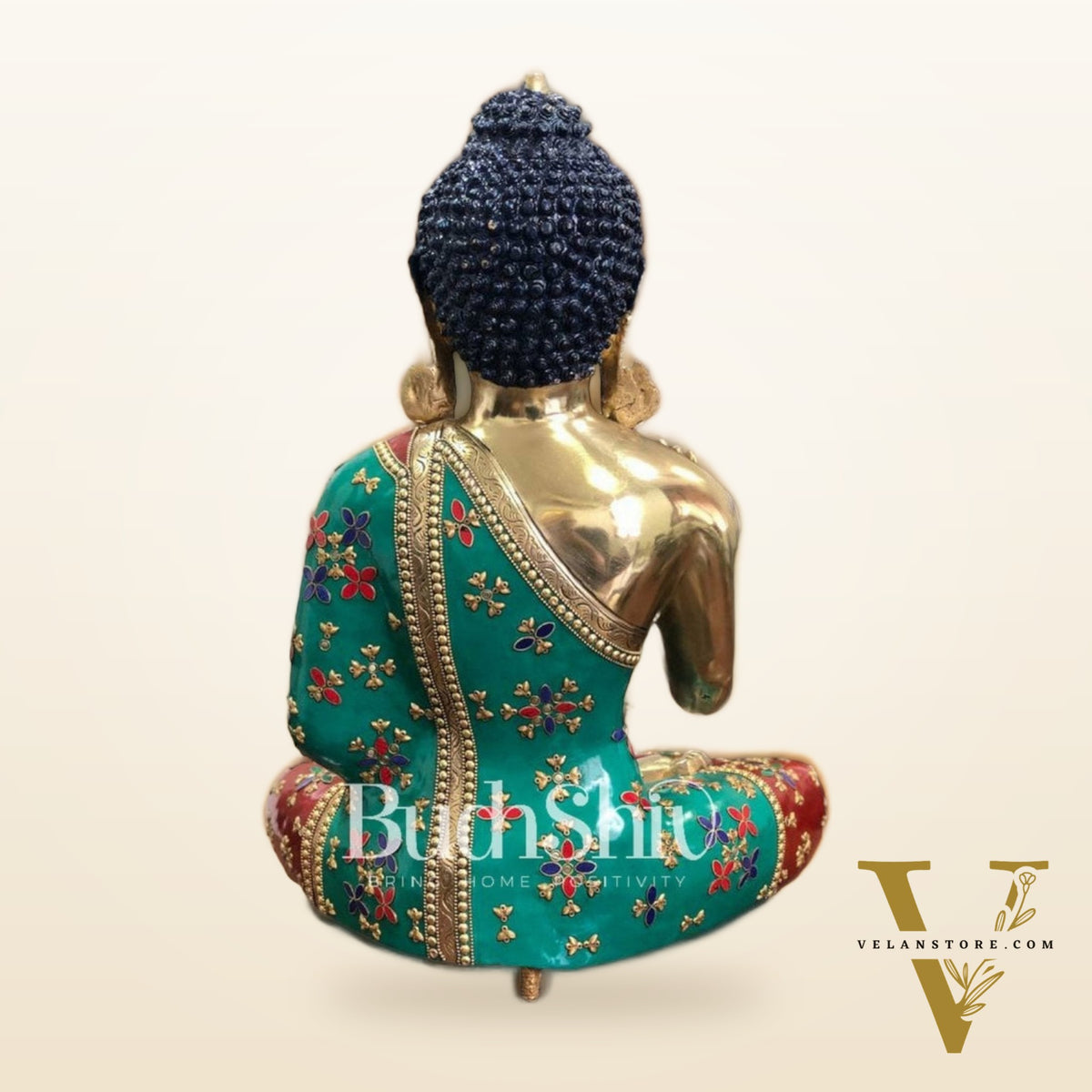 Blessing Buddha Brass Idol with a Medicine Bowl - 20 Inches | BudhShiv
