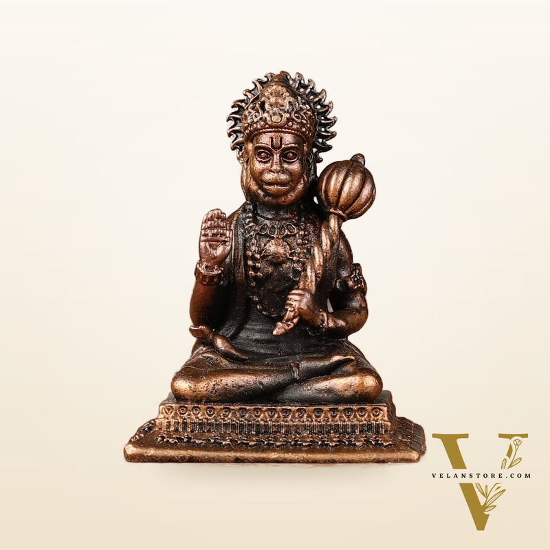 Blessing Hanuman Idol: Pure Copper | 2"