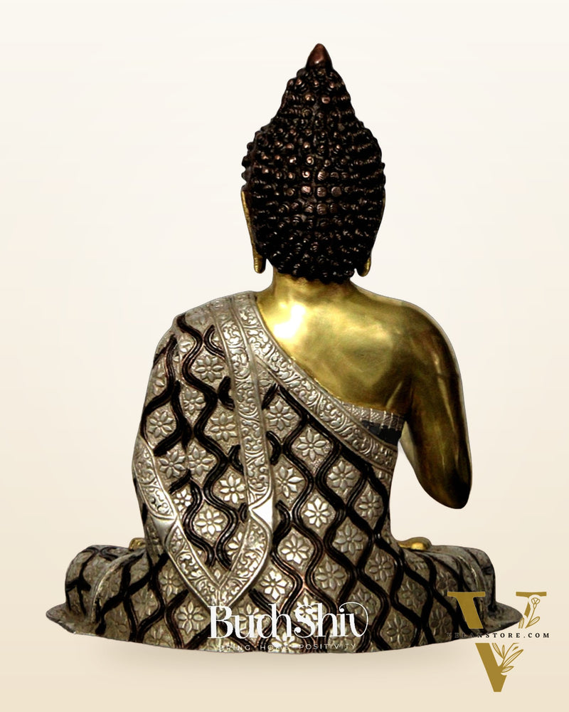 Blessings and Healing: Buddha Brass Idol 17 inch