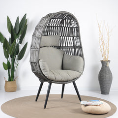 Pino Single Seater Swing Basket For Balcony & Garden (Grey)