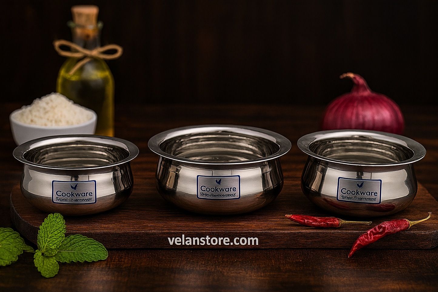 Vcookware Stainless Steel Serving Bowl Set – Premium Cookware for Everyday Use
