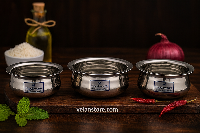 Vcookware Stainless Steel Serving Bowl Set – Premium Cookware for Everyday Use-1
