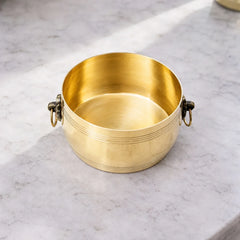 Brass Shankh Chakra Namah Kerala Rice Vessel (2 Inch)