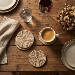 Handmade Cotton Jute Coaster Set of 4