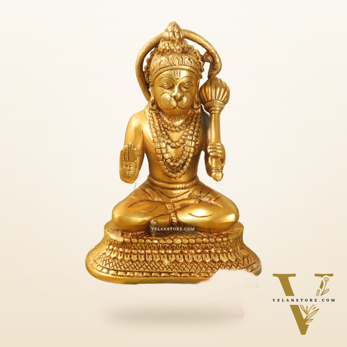 Brass Aashirwaad Blessing Hanuman idol 7"