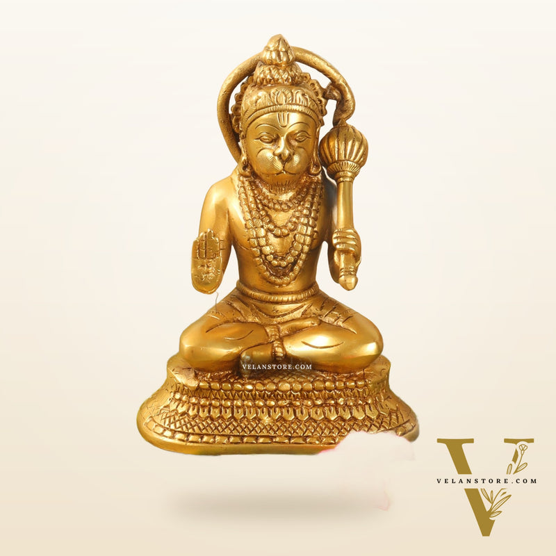 Brass Aashirwaad Blessing Hanuman idol 7"