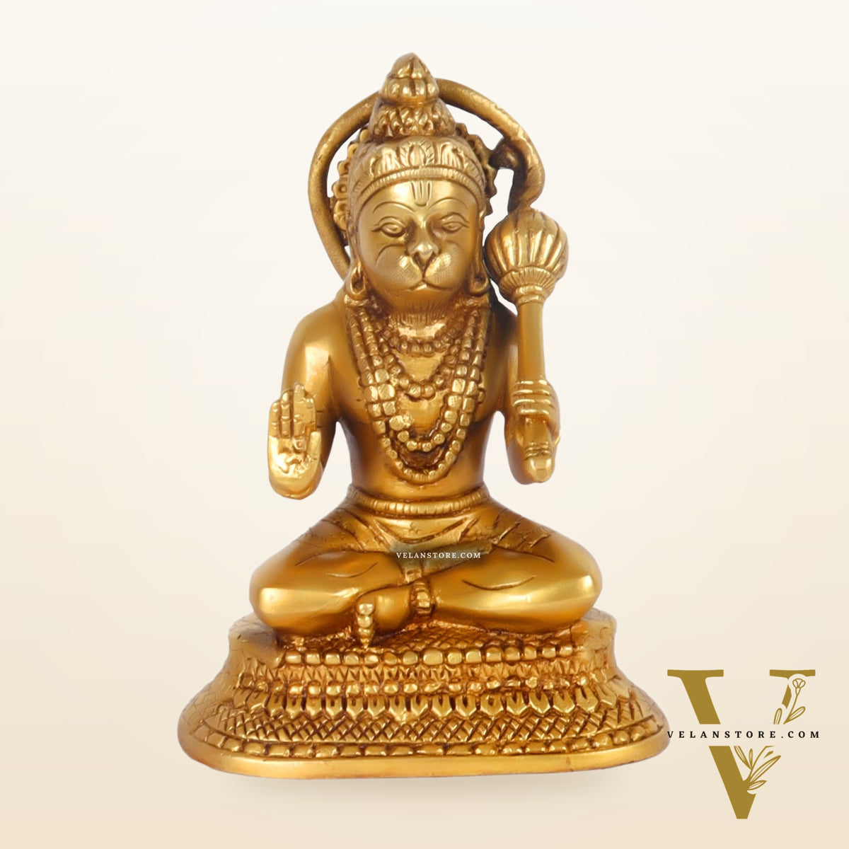 Brass Aashirwaad Blessing Hanuman idol 7"