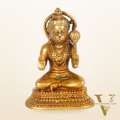 Brass Aashirwaad Blessing Hanuman idol 7"