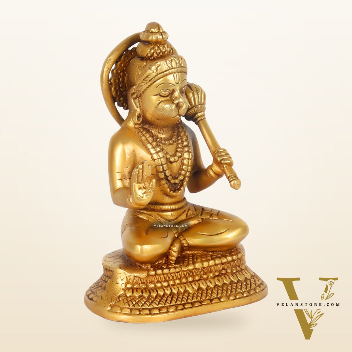 Brass Aashirwaad Blessing Hanuman idol 7"