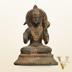 Brass Aashirwaad Blessing Hanuman idol 7"