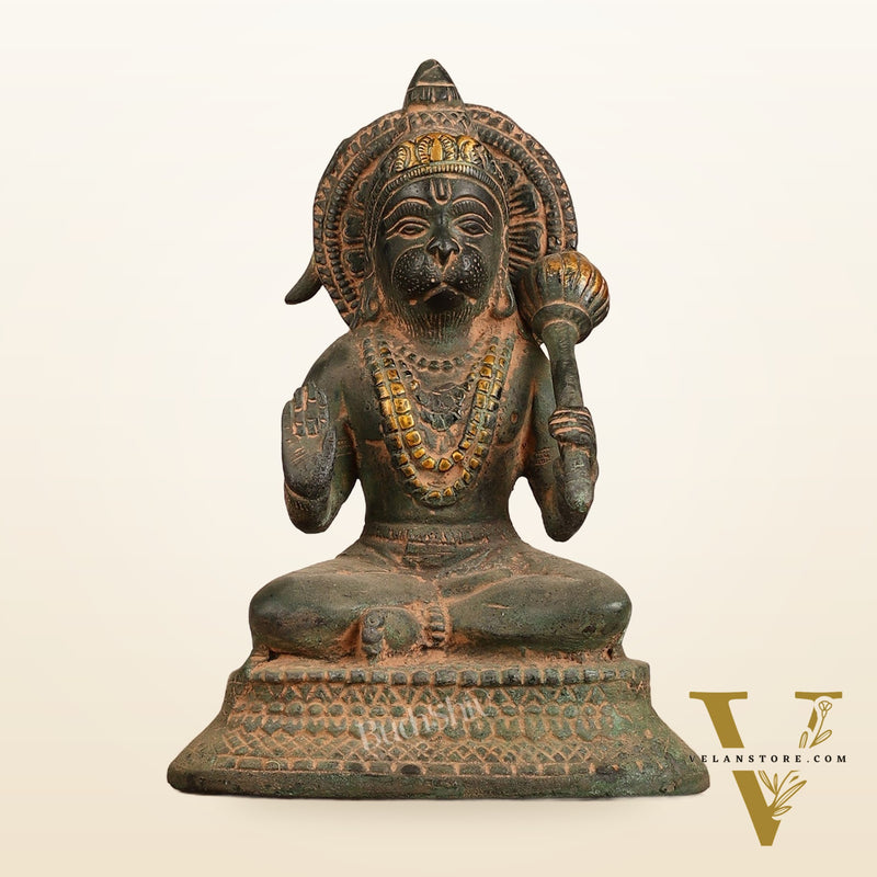 Brass Aashirwaad Blessing Hanuman idol 7"