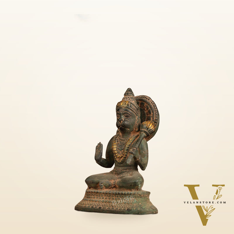 Brass Aashirwaad Blessing Hanuman idol 7"