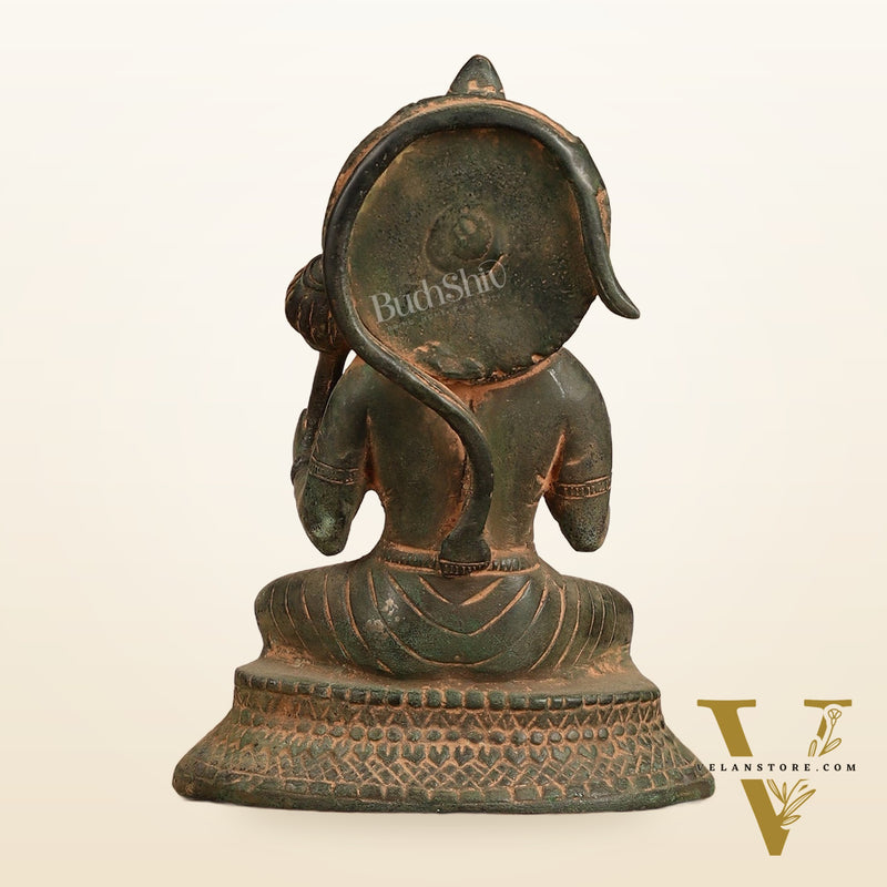 Brass Aashirwaad Blessing Hanuman idol 7"