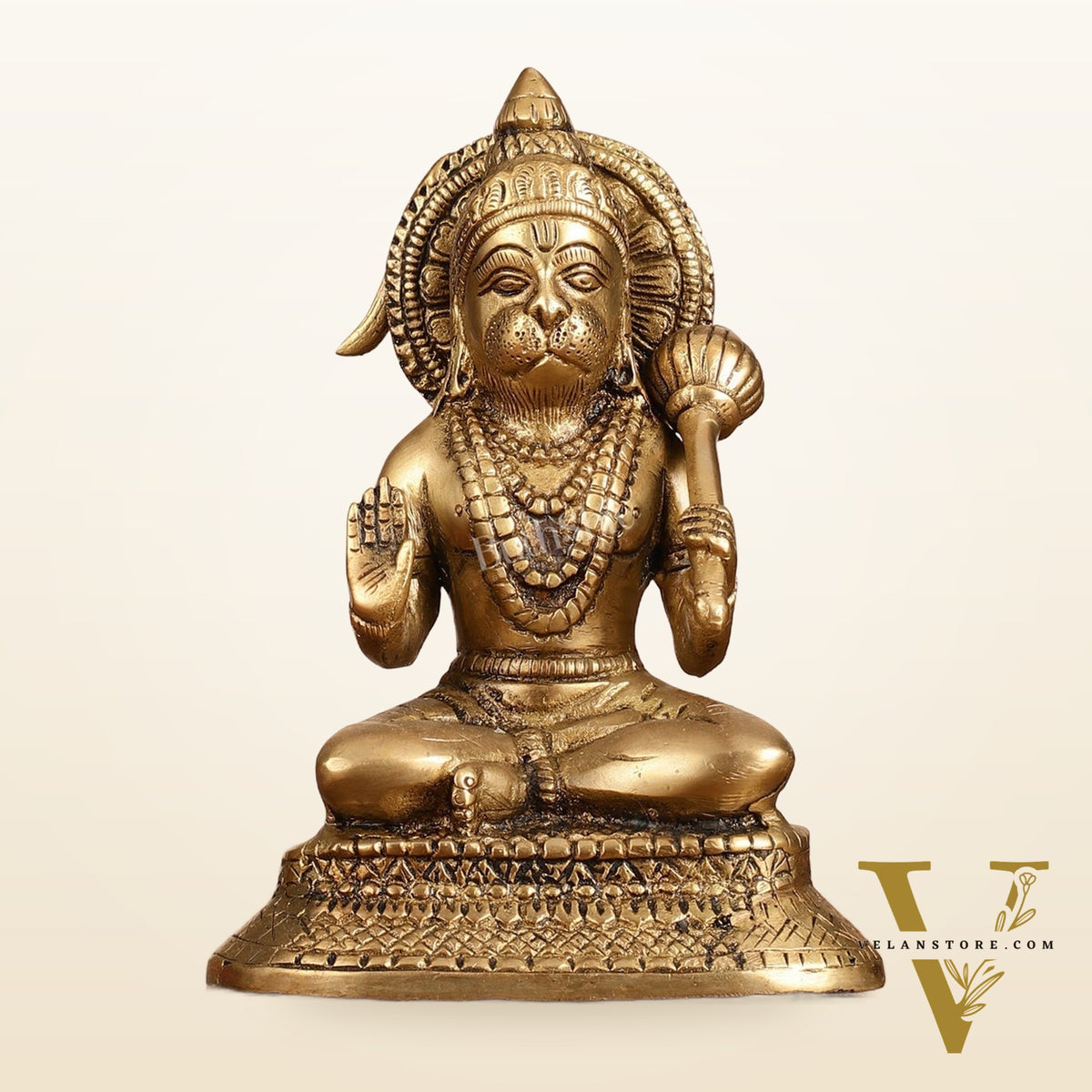 Brass Aashirwaad Blessing Hanuman idol 7"