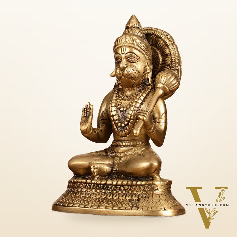 Brass Aashirwaad Blessing Hanuman idol 7"