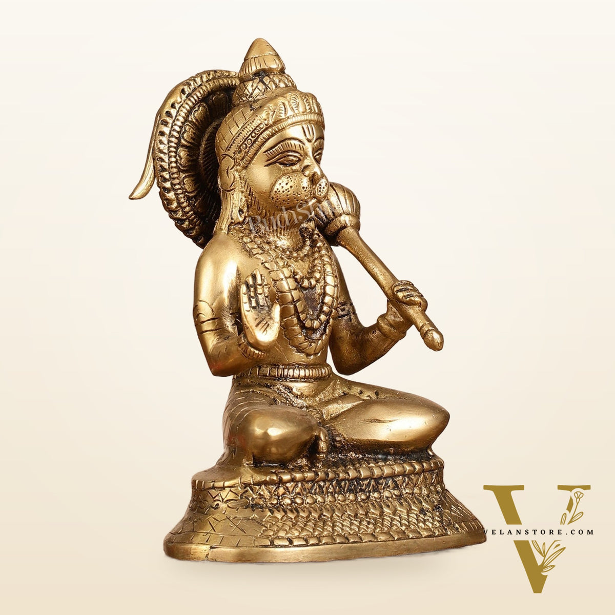 Brass Aashirwaad Blessing Hanuman idol 7"