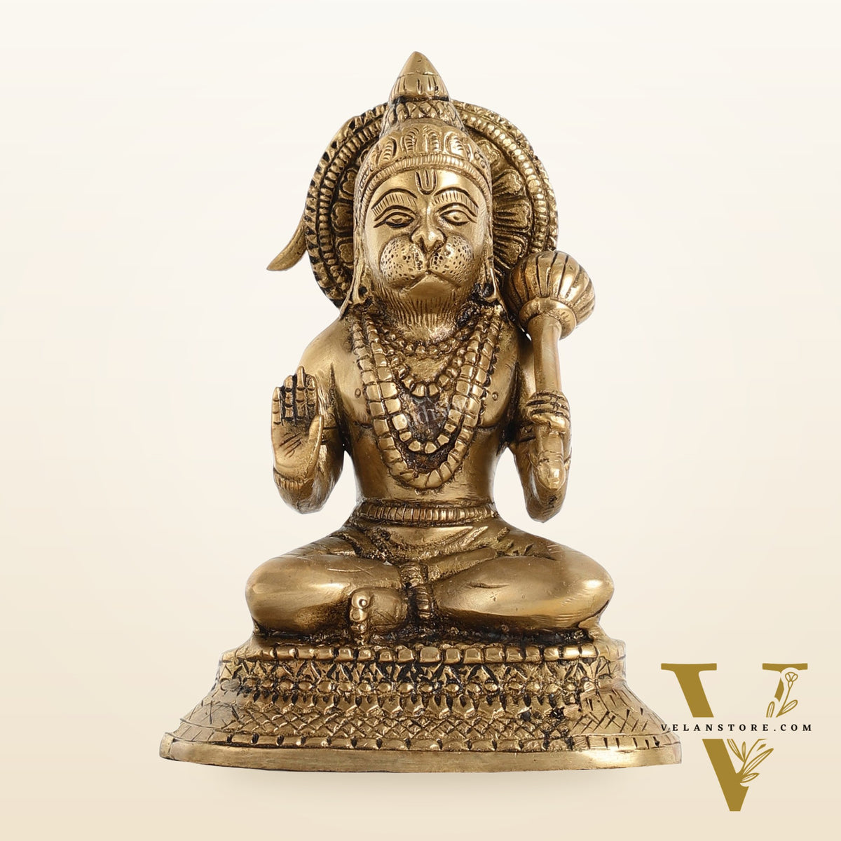 Brass Aashirwaad Blessing Hanuman idol 7"