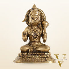 Brass Aashirwaad Blessing Hanuman idol 7"