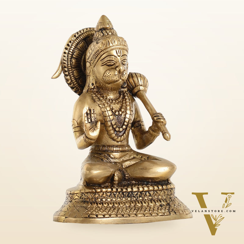 Brass Aashirwaad Blessing Hanuman idol 7"
