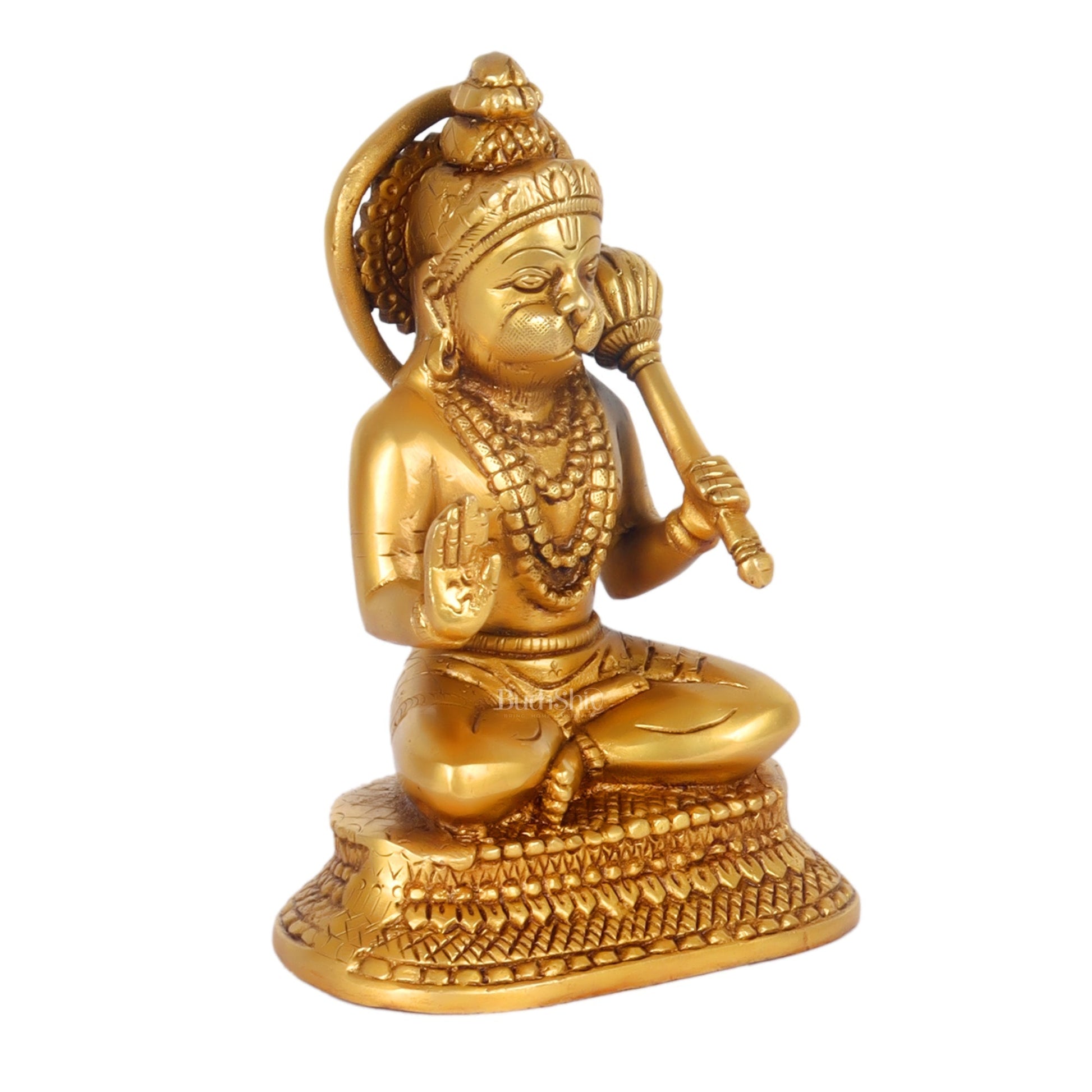 Brass Aashirwaad Blessing Hanuman idol 7"