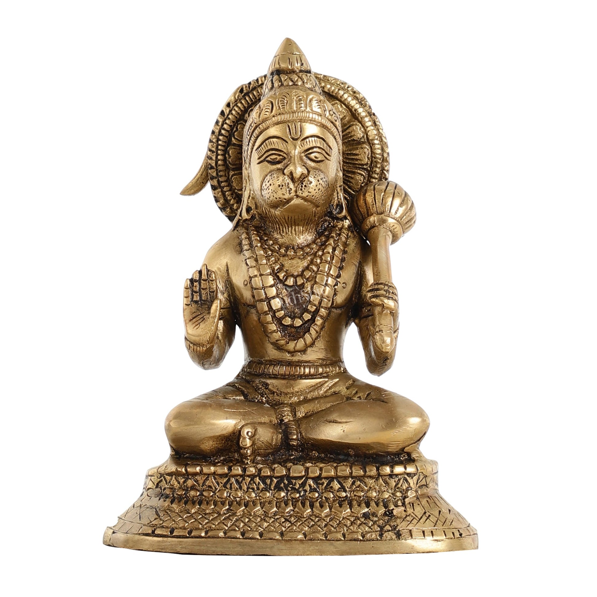 Brass Aashirwaad Blessing Hanuman idol 7"