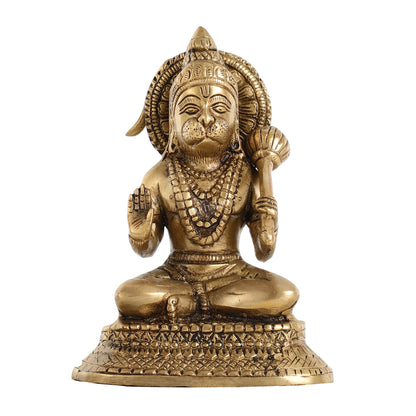 Brass Aashirwaad Blessing Hanuman idol 7"