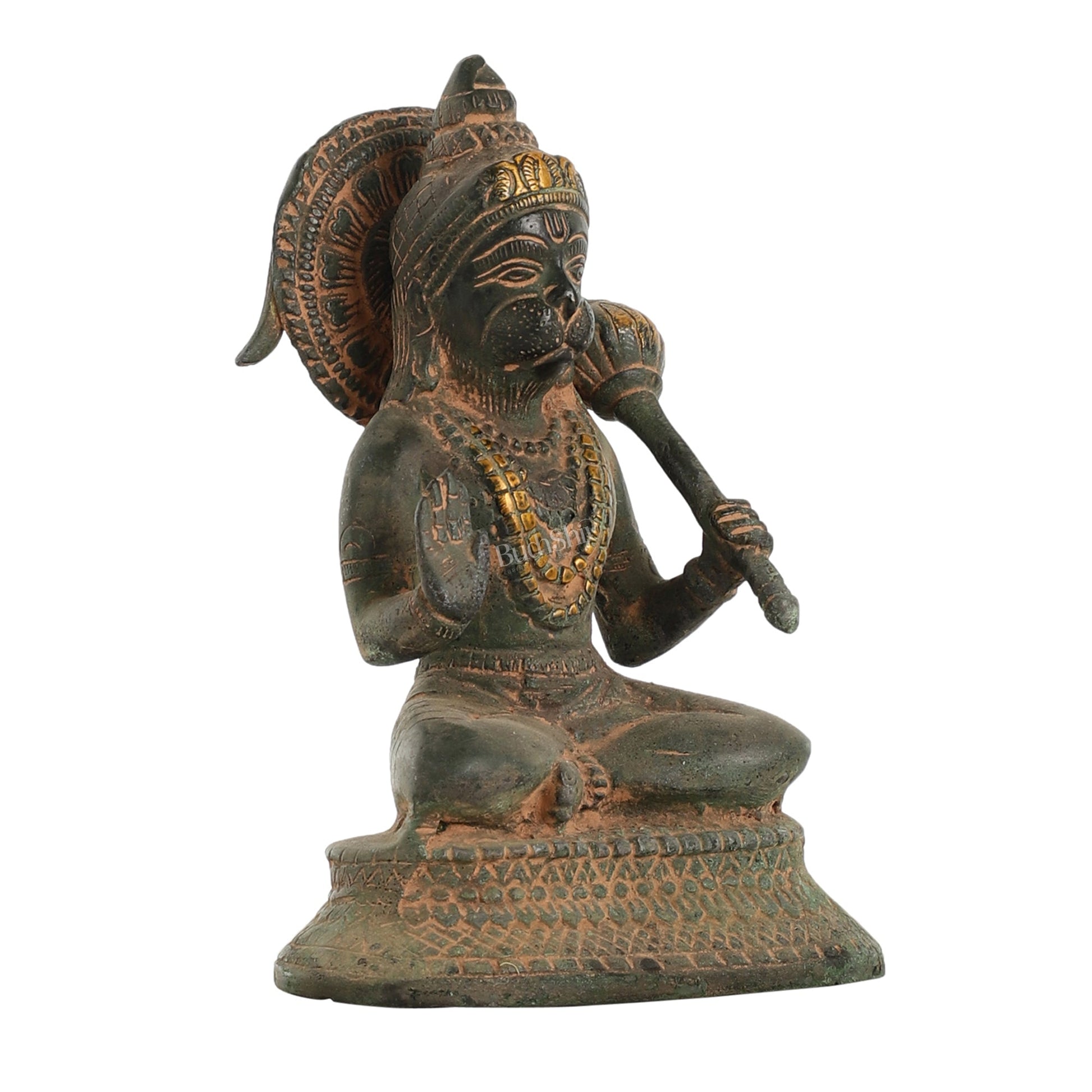 Brass Aashirwaad Blessing Hanuman idol 7"