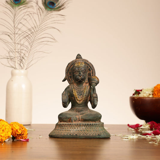 Brass Aashirwaad Blessing Hanuman idol 7"