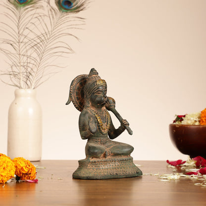 Brass Aashirwaad Blessing Hanuman idol 7"