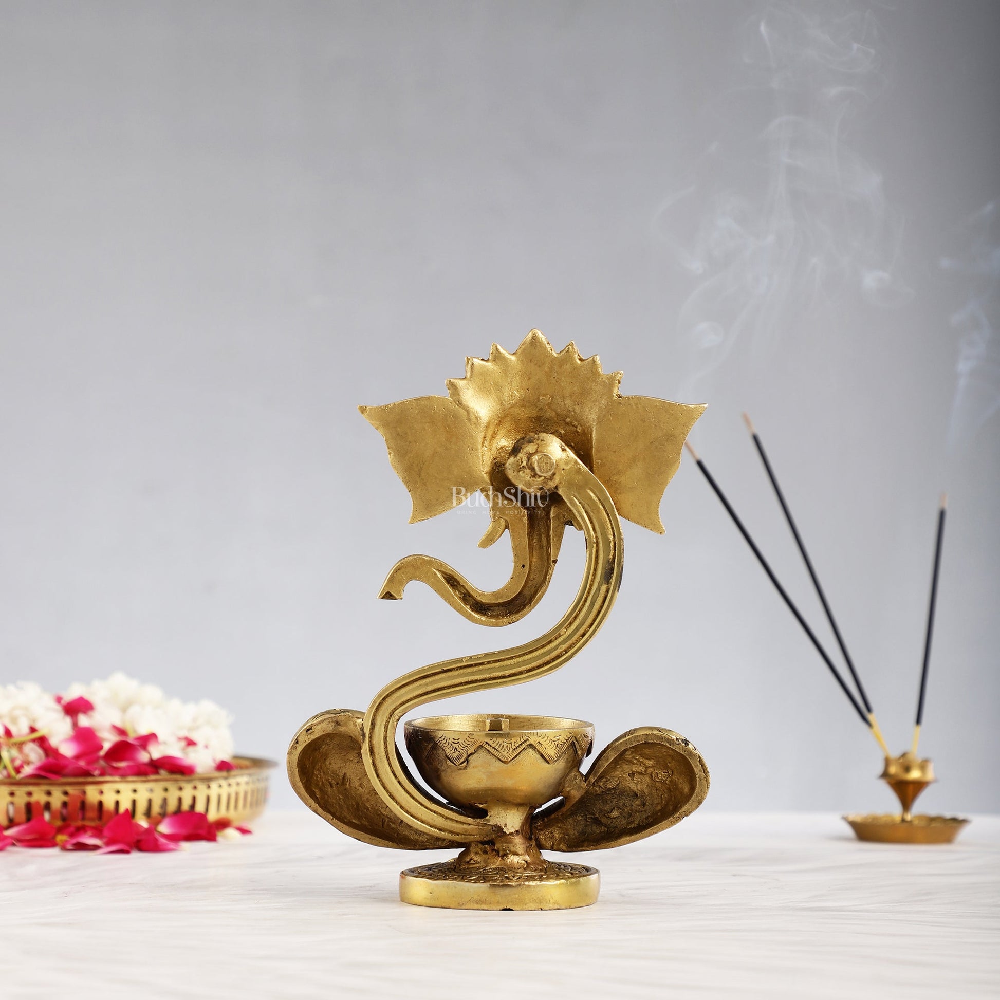 Brass Abstract Ganesha with Engraved Design Diya superfine