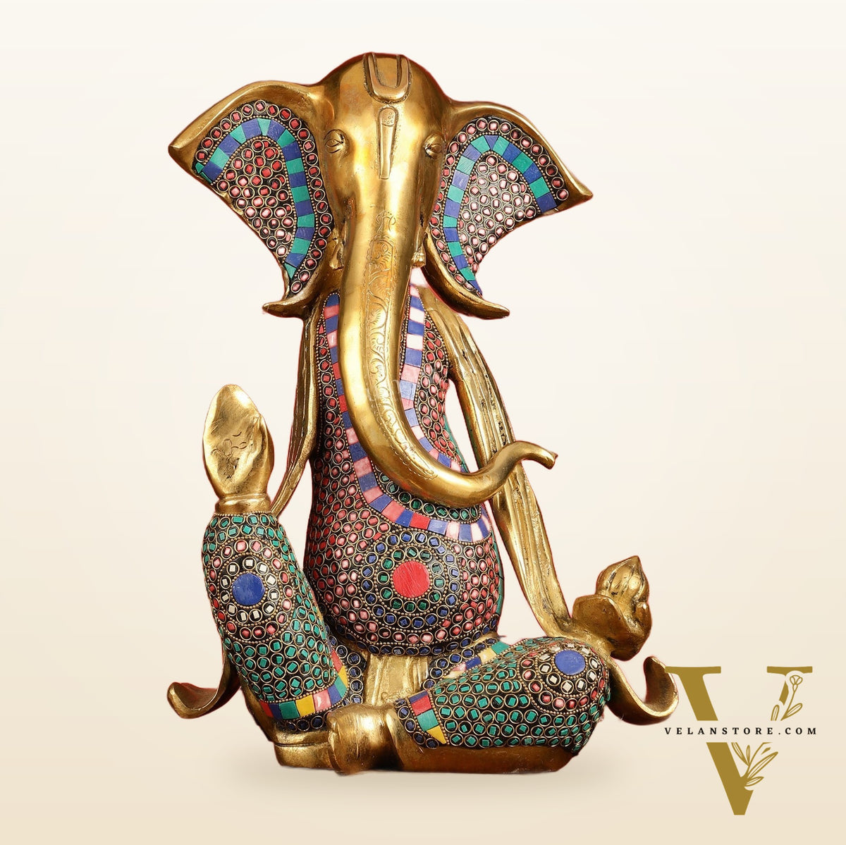 Brass Abstract Modern Lord Ganesha Idol - 16 Inch