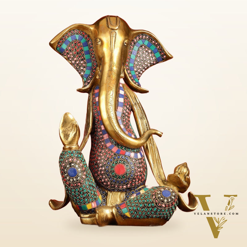 Brass Abstract Modern Lord Ganesha Idol - 16 Inch