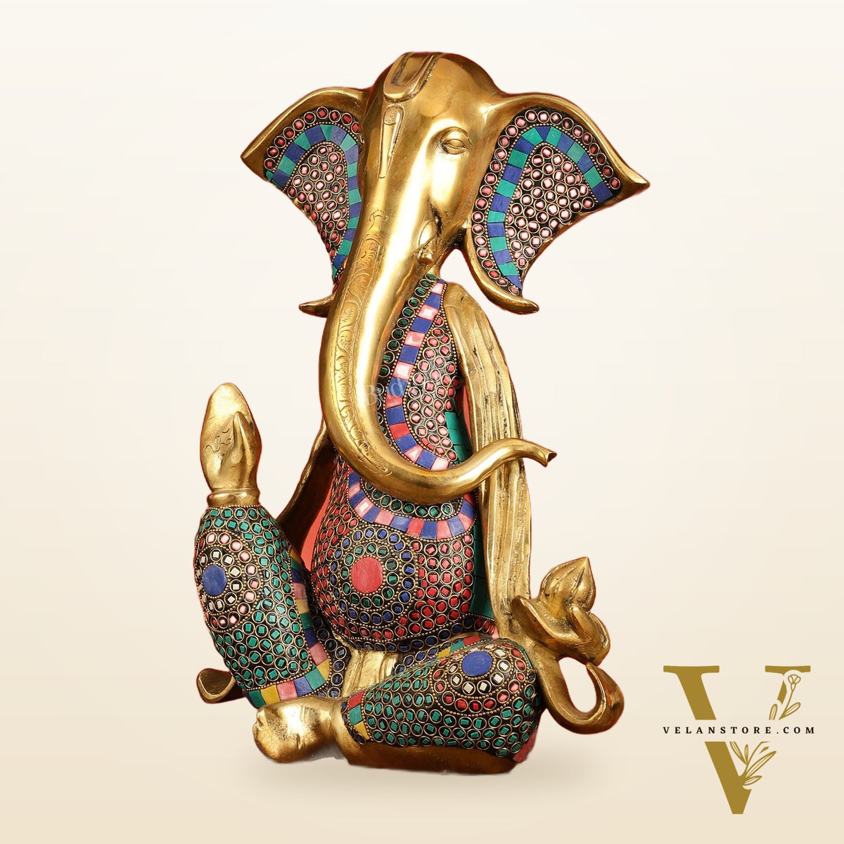 Brass Abstract Modern Lord Ganesha Idol - 16 Inch