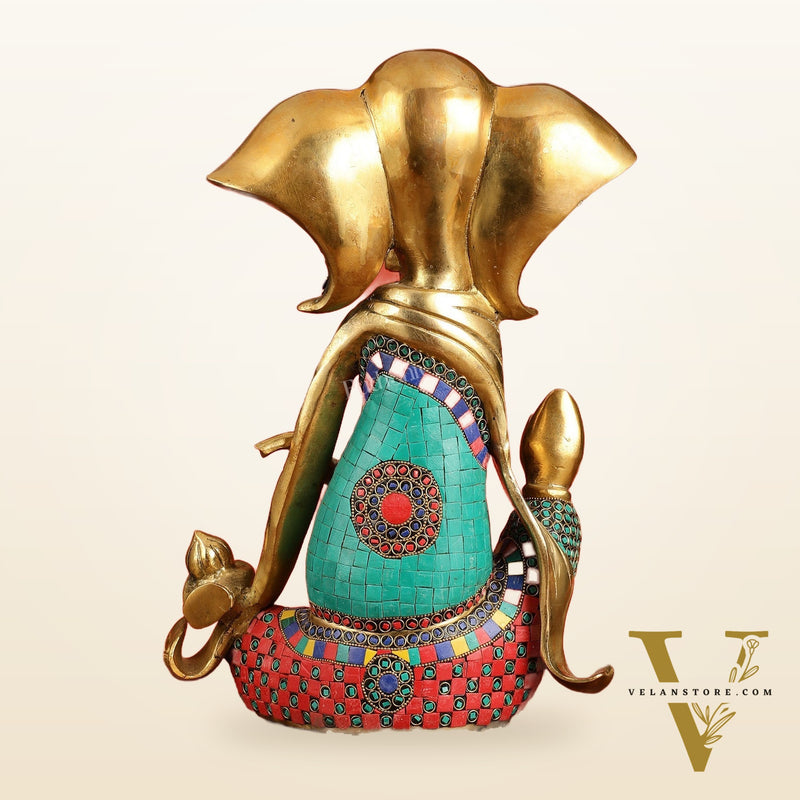 Brass Abstract Modern Lord Ganesha Idol - 16 Inch