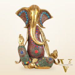 Brass Abstract Modern Lord Ganesha Idol - 16 Inch